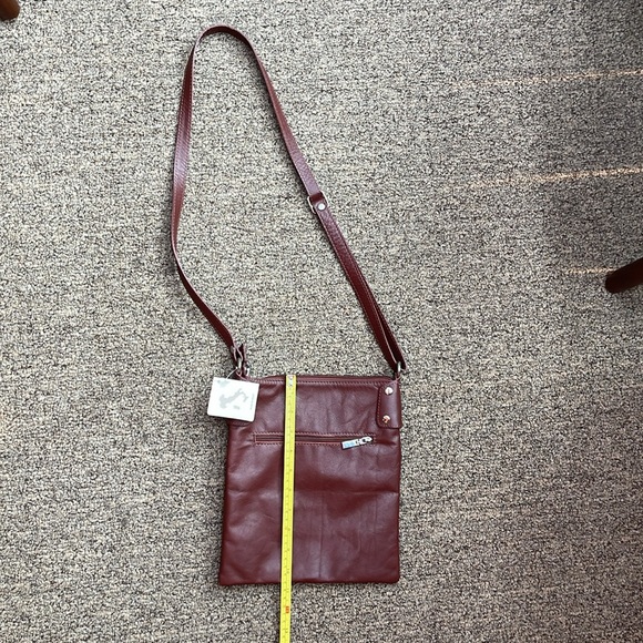 Women’s Leather Crossbody Bag Brown Made in Italy Firenze New - Picture 3 of 11